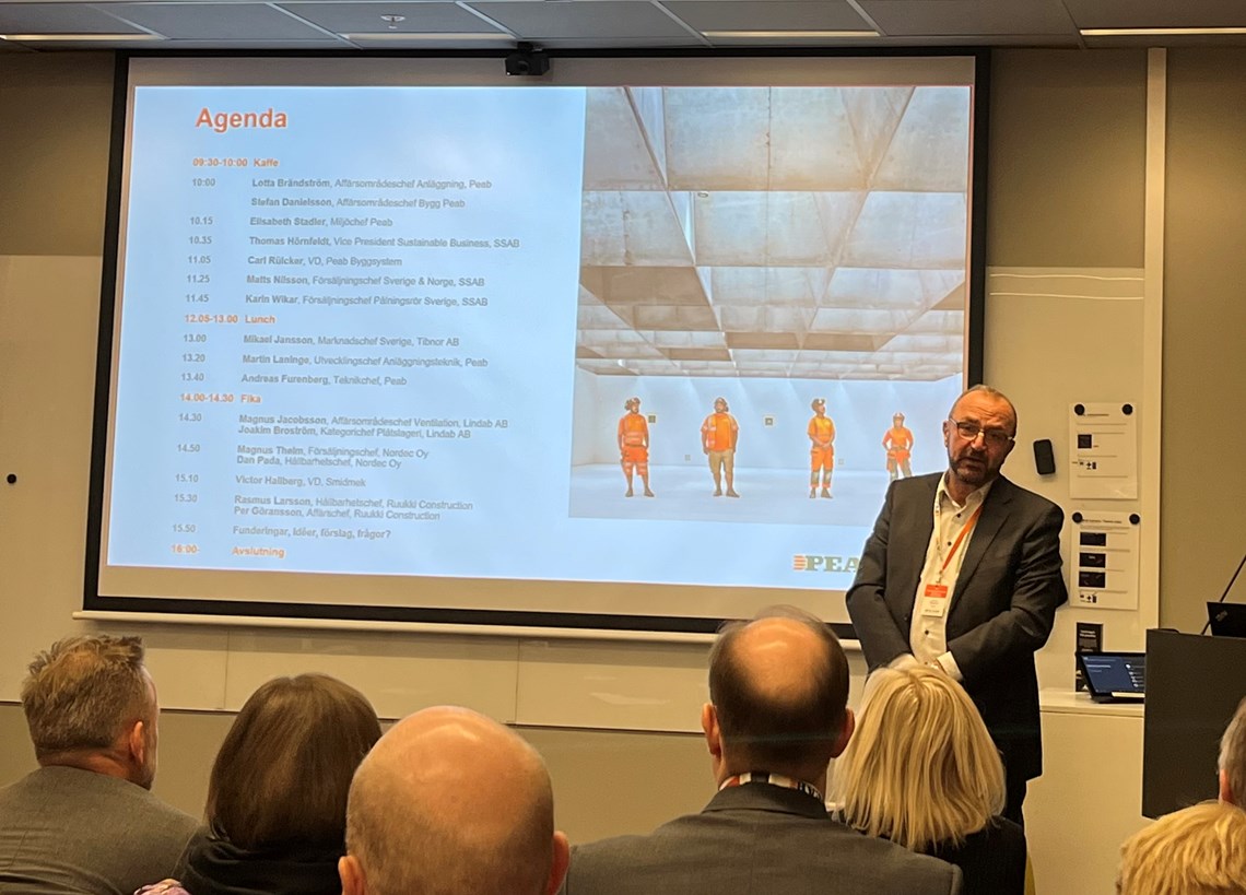 Seminarium om hållbarhet hos byggföretaget PEAB