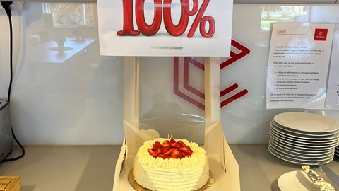 100% leveranssäkerhet! -> 100% tårta!